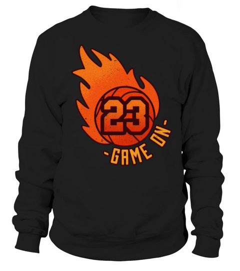 Athlete Ball Fire Game Sport Number 23 Basketball Sweatshirt Unisex