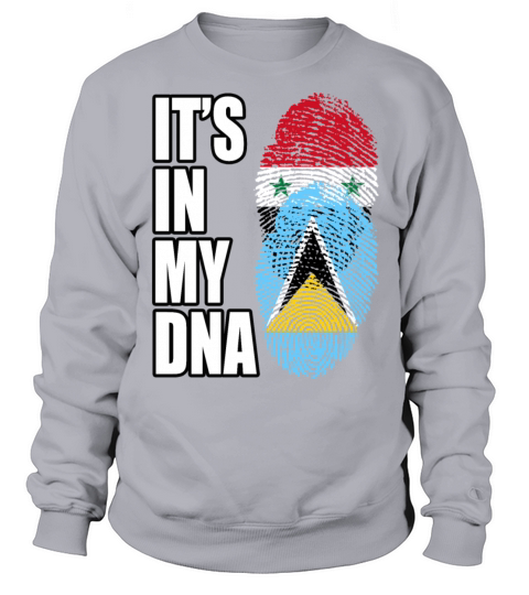 Syrian And Saint Lucian Vintage Heritage DNA Flag Sweatshirt Unisex