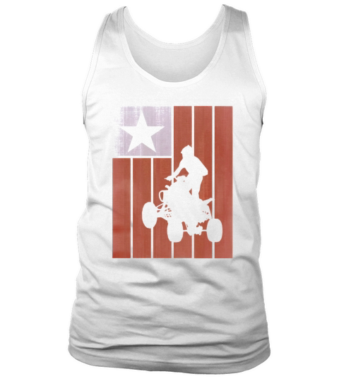 American USA Flag Quad Bike ATV Shirt Four Wheeler Brap Tee Tank Top Unisex