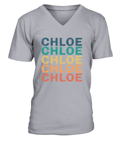 Chloe Name T Shirt - Chloe Vintage Retro Name Gift V-Neck T-shirt