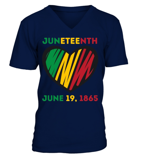 JUNETEENTH June 19th Black African American Day V-Neck T-shirt