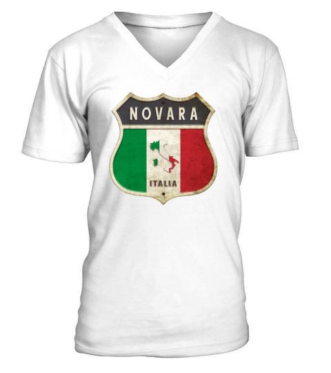Novara Italy coat of arms flags design V-Neck T-shirt