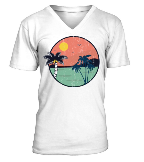 Retro Vintage Style Summer Beach Florida V-Neck T-shirt