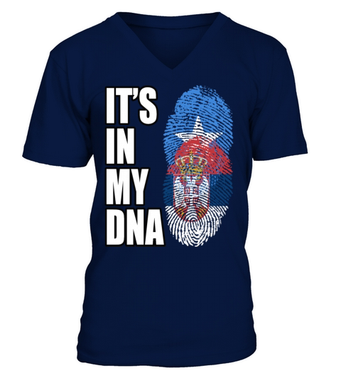 Somali And Serbian Vintage Heritage DNA Flag V-Neck T-shirt