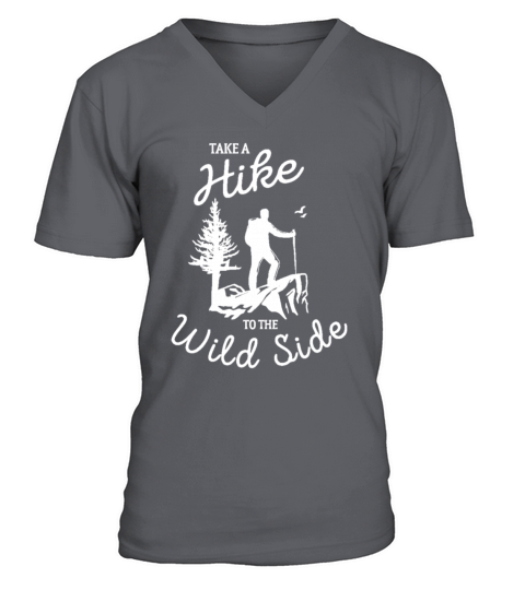Take A Hike Funny Retro Hiker Outdoors Camping Nat V-Neck T-shirt