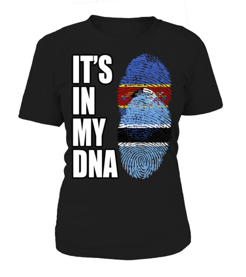 Swazi And Botswanan Vintage Heritage DNA Flag Women's T-Shirt