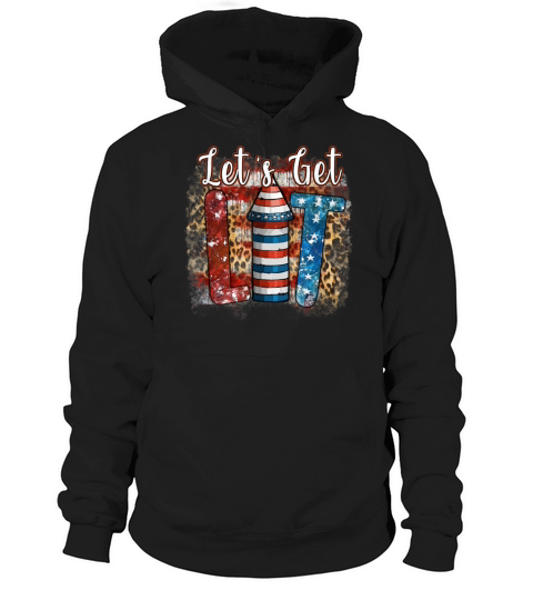 Vintage Lets Get Lit Funny 4th Of July Firework Hoodie Unisex