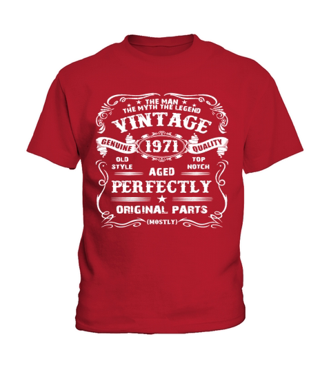 Mens 47th Birthday T-Shirt Legend Vintage 1971 Original Parts Tee Kids T-Shirt