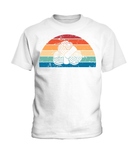Retro Weaving Sunset Vintage knitting Sunrise Kids T-Shirt