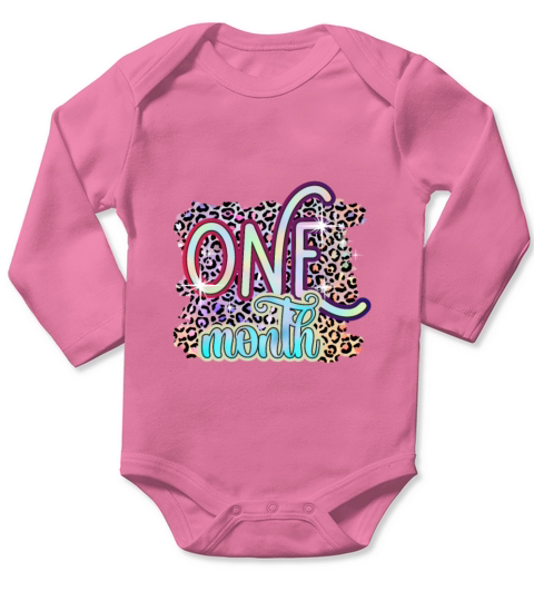 1 One Month Funny Baby Birthday Gift Design Long Sleeve Baby One-Piece