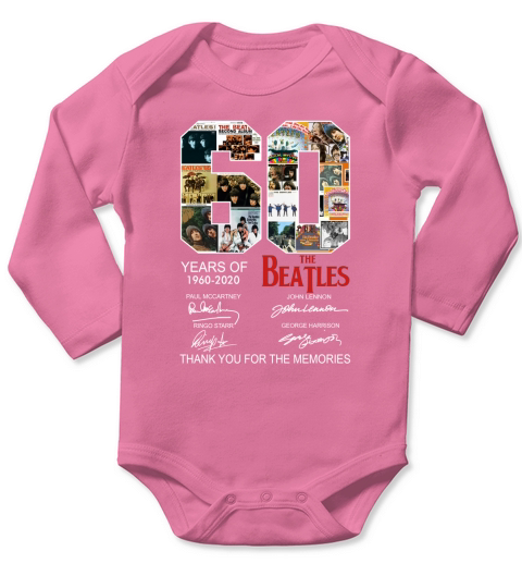 60 Years Of The Beatles 1960 2020 Signatures shirt Long Sleeve Baby One-Piece