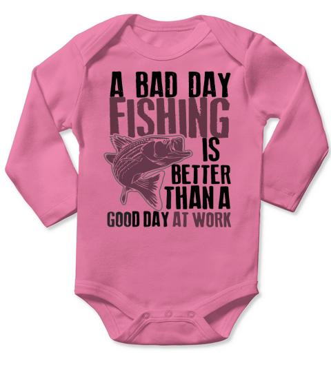 Bad Day Fishing Long Sleeve Baby One-Piece