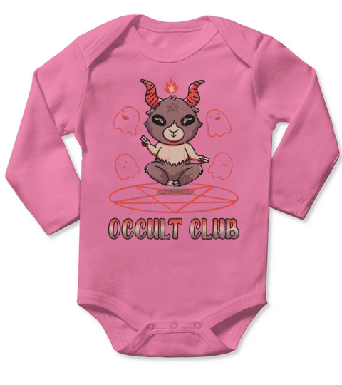 Cute Baphomet Devil Tarot Occult Club Gothic Long Sleeve Baby One-Piece