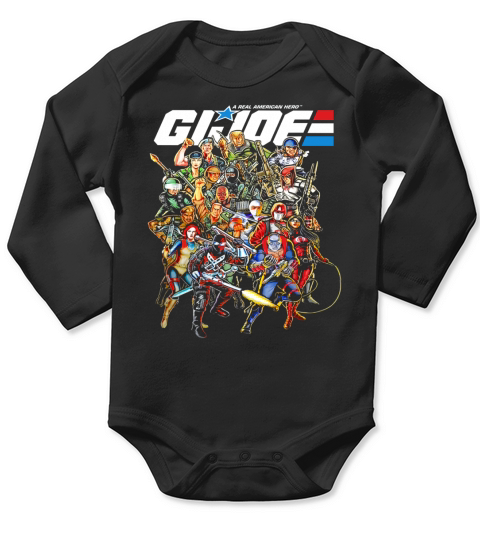 G.I. Joe Large Group Of Battle Heroes T-Shirt Black Youth B079MWJLFK 1 Long Sleeve Baby One-Piece