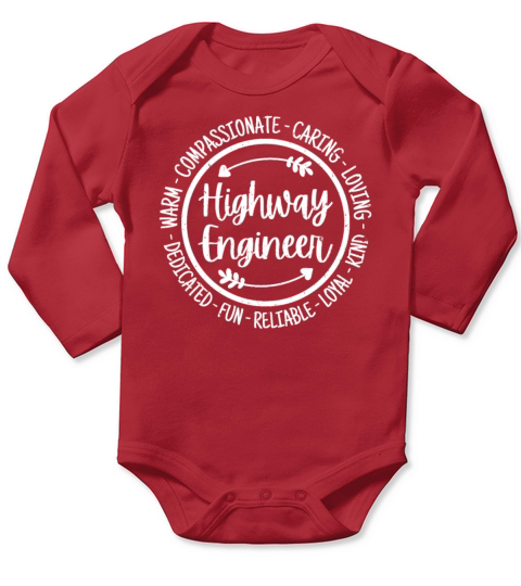 Highway Engineer Engineering Lover Vintage Gift Long Sleeve Baby One-Piece