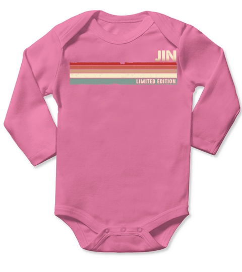 Jin Funny Retro Vintage Name surname 80s 90s Long Sleeve Baby One-Piece