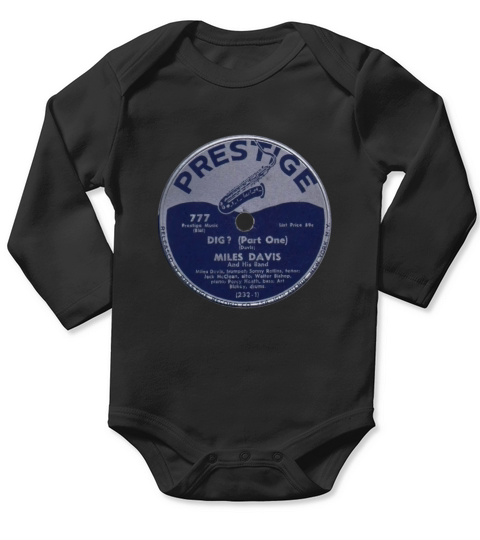 Miles Davis 78 RPM Record Label Long Sleeve Baby One-Piece