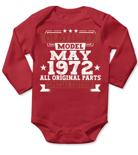 Vintage 1972 Oldtimer May 50th Birthday Fun Gift Long Sleeve Baby One-Piece