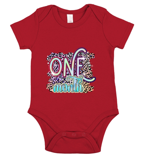 1 One Month Funny Baby Birthday Gift Design Short Sleeve Baby One-Piece