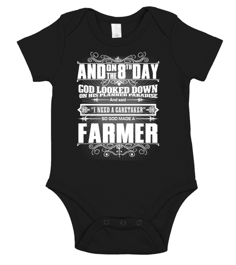 8th day god made a farmer T-Shirt Short Sleeve Baby One-Piece