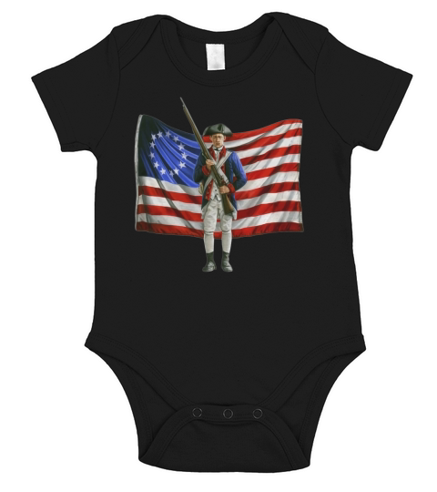 America - Colonial flag patriot Short Sleeve Baby One-Piece