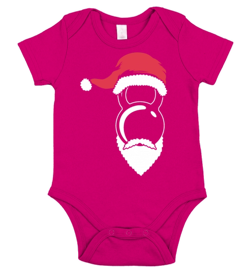 Bodybuilding Bodybuilder Christmas Santa Weight Short Sleeve Baby One-Piece