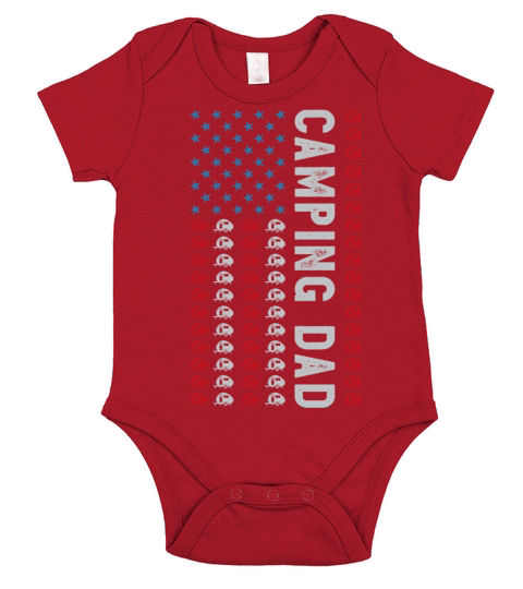 Camping Dad july 4th caravan rv fathers day gift Short Sleeve Baby One-Piece