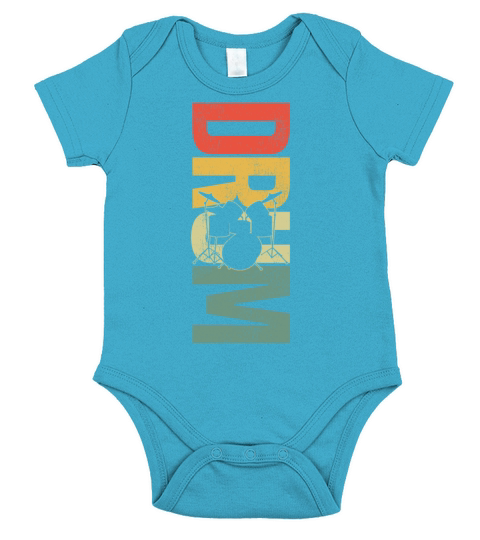 Drummer Drum Set Retro Vintage Short Sleeve Baby One-Piece