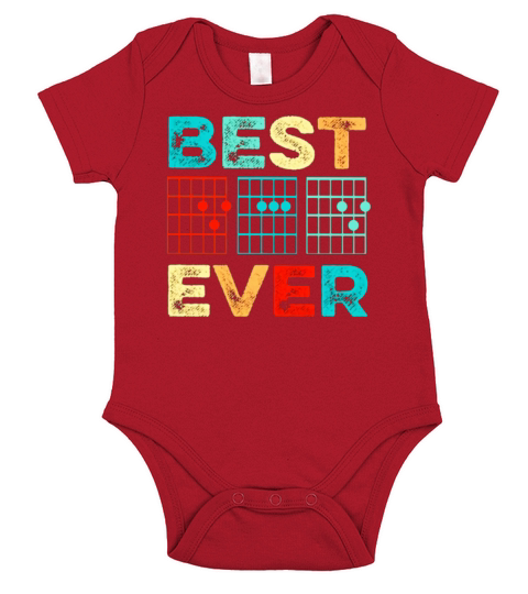 Guitar Chord best Dad ever shirt Short Sleeve Baby One-Piece