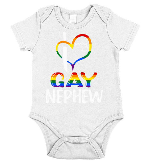 Love Gay Nephew Pride LGBT Rainbow Pride Month Short Sleeve Baby One-Piece