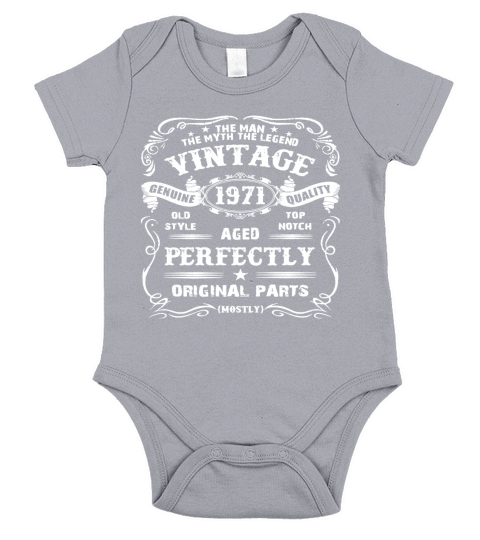 Mens 47th Birthday T-Shirt Legend Vintage 1971 Original Parts Tee Short Sleeve Baby One-Piece