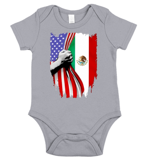 Mexican Flag And American Flag Independence Day Short Sleeve Baby One-Piece
