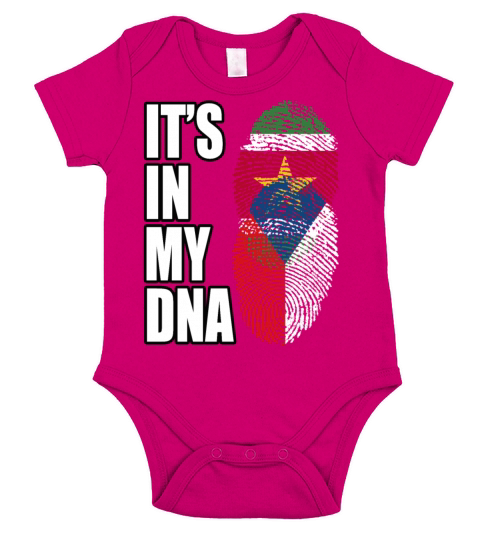 Surinamese And Chadian Vintage Heritage DNA Flag Short Sleeve Baby One-Piece