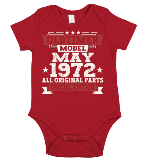 Vintage 1972 Oldtimer May 50th Birthday Fun Gift Short Sleeve Baby One-Piece