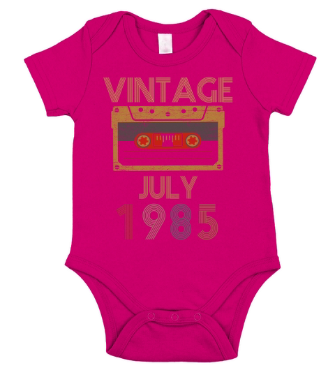 Vintage Birthday July 1985 Short Sleeve Baby One-Piece