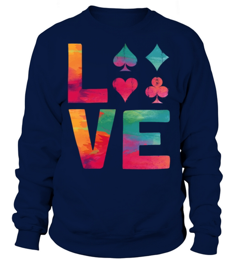 Poker Cards Watercolor Vintage Sweatshirt Unisex