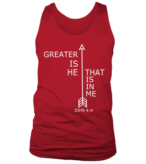 godly christian t shirt greater is he that is in me Tank Top Unisex