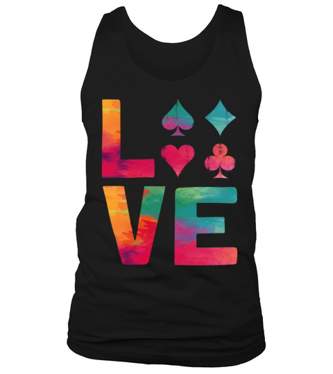 Poker Cards Watercolor Vintage Tank Top Unisex