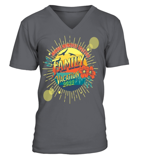 2022 Family Vacation Beach Sunset Summer Sand Sun V-Neck T-shirt