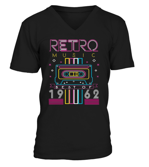 Best Of 1962 Retro Cassette Vintage Birthday V-Neck T-shirt