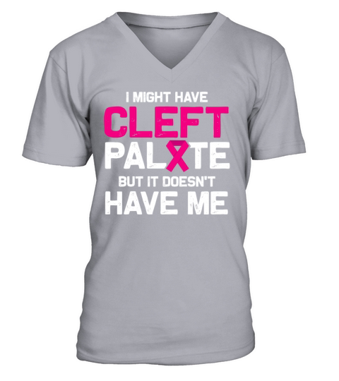 Cleft Palate Lip Fun Healthcare Strong Awareness V-Neck T-shirt