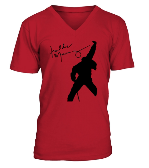 Freddie Mercury Signature Queen Rock Band shirt V-Neck T-shirt