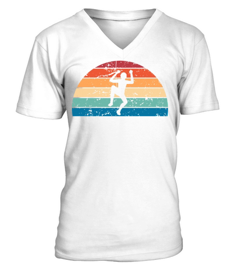 Retro Bouldering Sunset Vintage climbing Sunrise V-Neck T-shirt