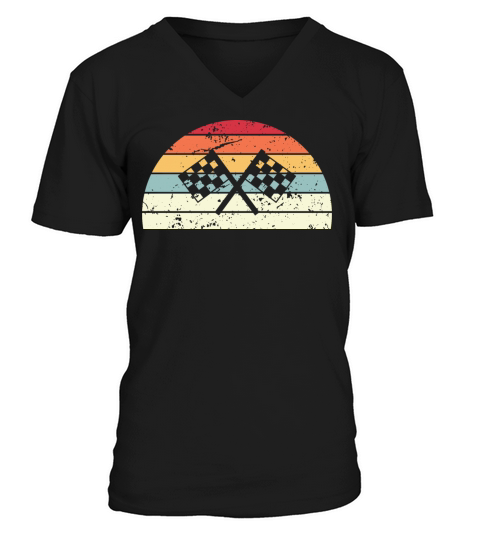 Retro Racing Sunset Vintage car Sunrise V-Neck T-shirt