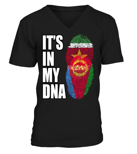 Surinamese And Eritrean Vintage Heritage DNA Flag V-Neck T-shirt