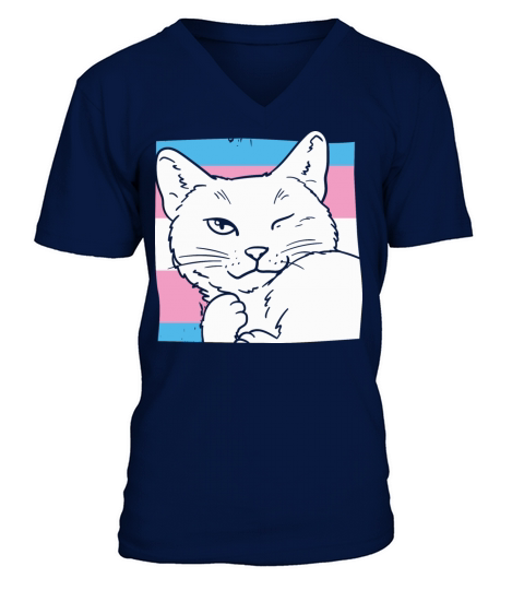 Transgender Cat Kitten Trans LGBTQ Transsexual V-Neck T-shirt