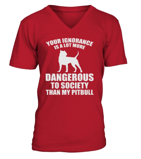Your Ignorance More Dangerous Than Pit Bull Tee V-Neck T-shirt