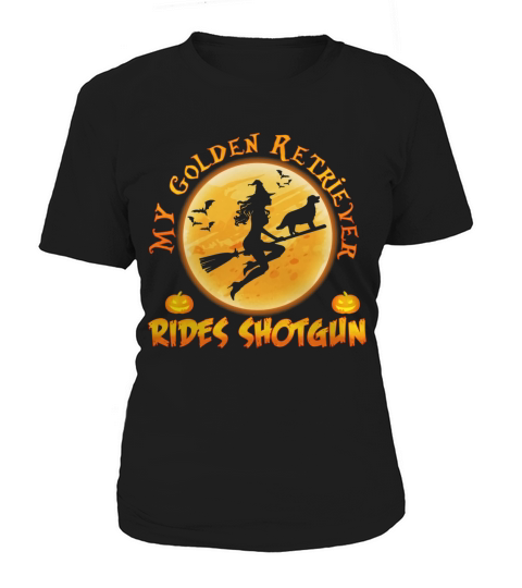 My Golden Retriever Rides Shotgun Halloween Women's T-Shirt