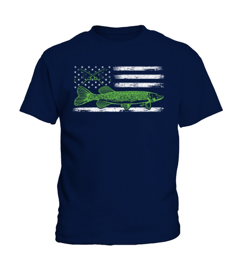 Needlefish USA Gar Fish American Flag Gar Fishing Kids T-Shirt