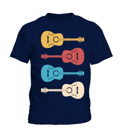 Vintage Guitar Guitarist Band Lover Playing Funny Kids T-Shirt
